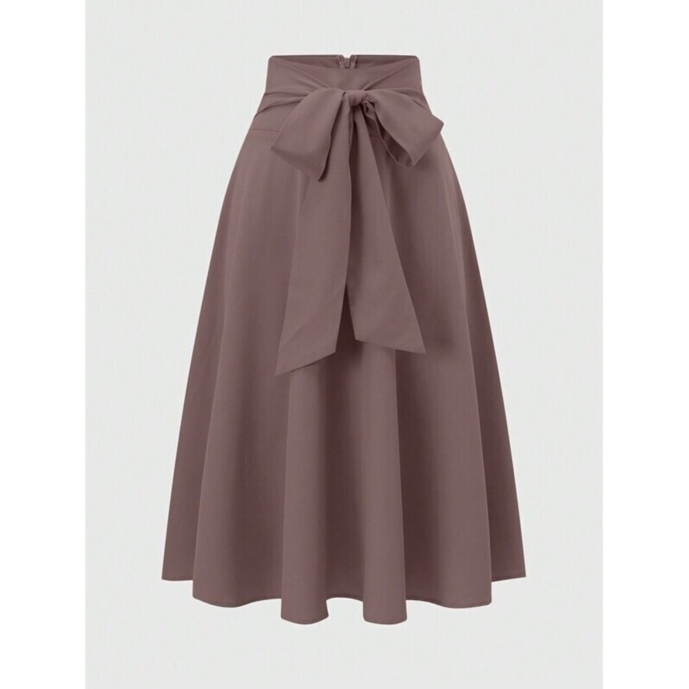 Franclia Solid Color Twist Ruched Maxi Skirt
